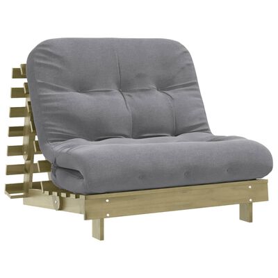 vidaXL Canapé-lit futon avec matelas 100x206x11cm bois de pin imprégné