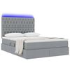 vidaXL Lit avec rangement et LED Gris clair 140 x 200 cm Polyester