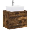 vidaXL Ensemble de mobilier de salle de bain Ch&ecirc;ne fum&eacute;