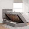 vidaXL Lit avec rangement et matelas Taupe 90 x 200 cm Polyester