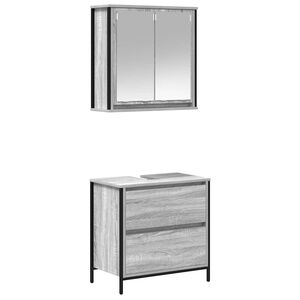 vidaXL Ensemble de meubles de salle de bain 2 pcs en bois d'ing&eacute;nierie gris Sonoma
