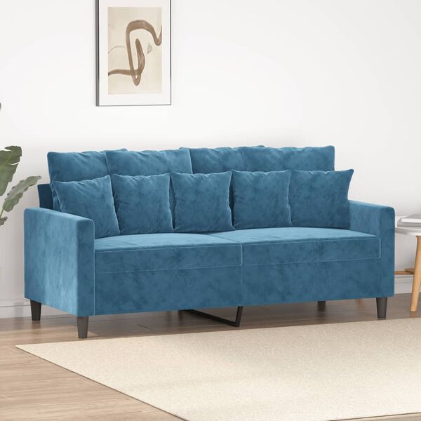 vidaXL Canap&eacute; &agrave; 2 places Bleu 140 cm Velours