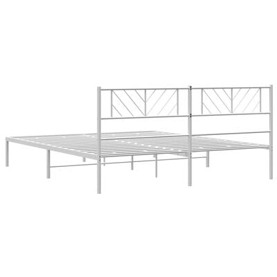 vidaXL Cadre de lit métal sans matelas et tête de lit blanc 200x200 cm