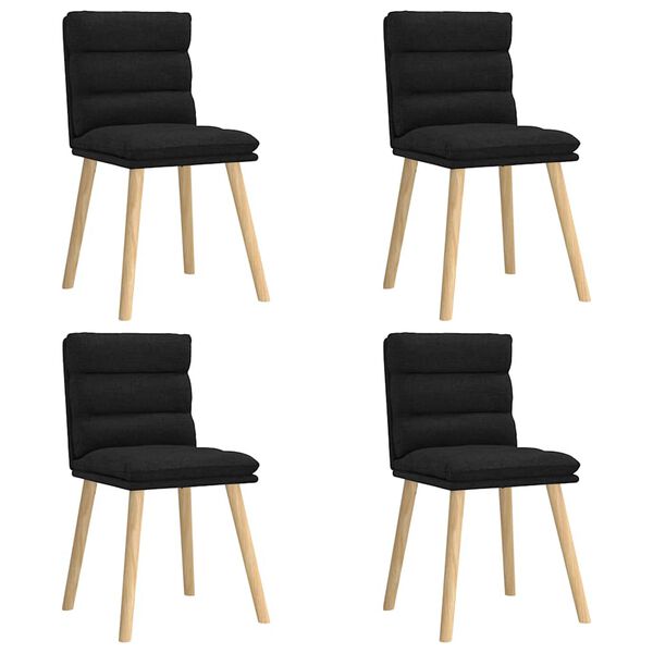 vidaXL Chaises &agrave; manger lot de 4 noir tissu