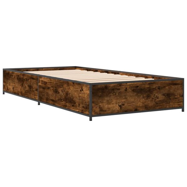 vidaXL Cadre de lit sans matelas ch&ecirc;ne fum&eacute; 100x200 cm