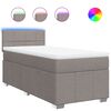 vidaXL Sommier &agrave; lattes de lit avec matelas Taupe 90x190 cm Tissu