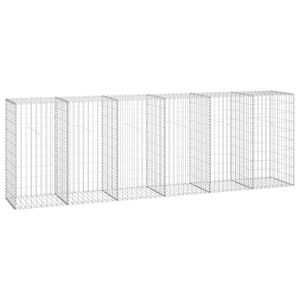 vidaXL Mur en gabion avec couvercles Acier galvanis&eacute; 300 x 50 x 100 cm