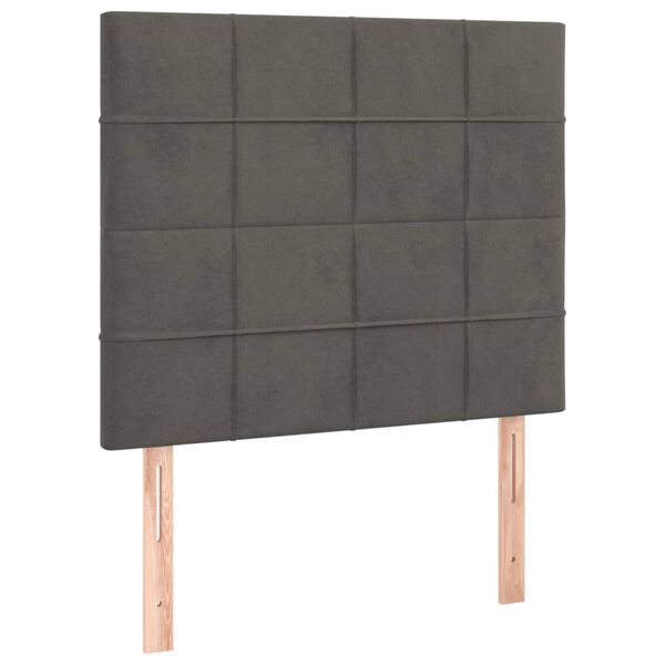 vidaXL Tête de lit à LED Gris foncé 80x5x118/128 cm Velours