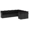 vidaXL Salon de jardin 9 pcs avec coussins noir r&eacute;sine tress&eacute;e