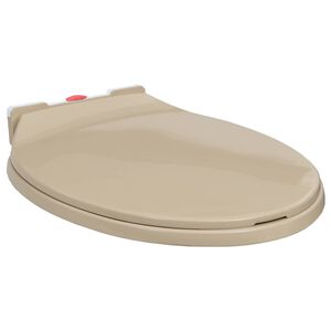 vidaXL Si&egrave;ge de toilette &agrave; fermeture en douceur Beige Ovale