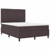 vidaXL Lit &agrave; ressorts avec matelas Marron fonc&eacute; 140 x 190 cm tissu