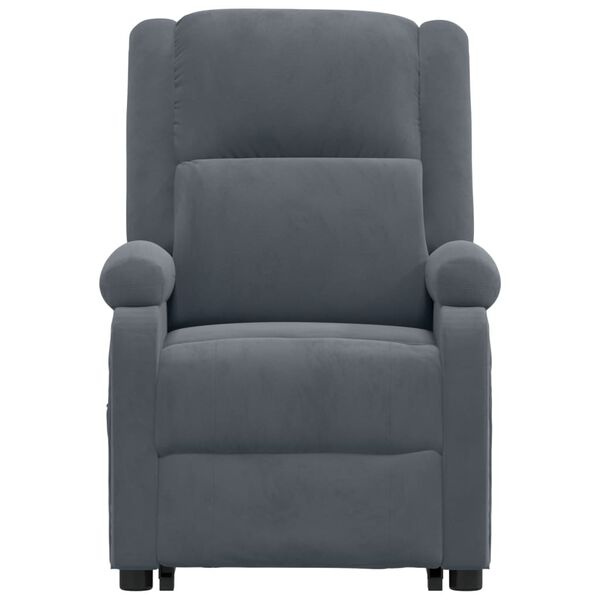 vidaXL Fauteuil de massage Gris foncé Velours