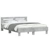 vidaXL Cadre de lit sans matelas gris b&eacute;ton 140x190 cm