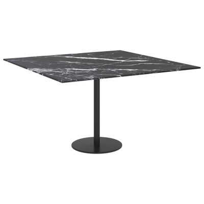 vidaXL Dessus de table noir 70x70 cm 6 mm verre trempé design marbre