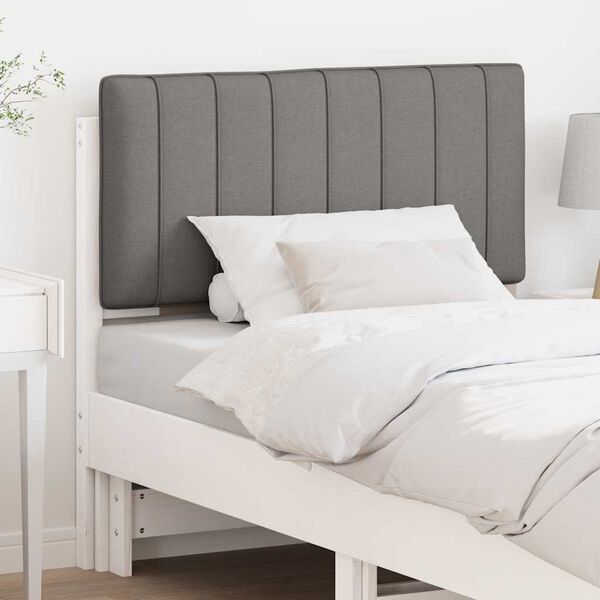 vidaXL T&ecirc;te de lit capitonn&eacute;e Blanc et gris clair 90 cm Pin massif