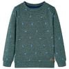Sweatshirt pour enfants vert fonc&eacute; m&eacute;lange 116