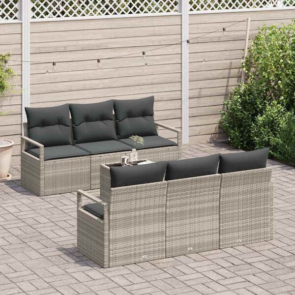 vidaXL Ensemble de canapé de jardin 7 pcs Gris clair et gris foncé