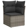 vidaXL Salon de jardin 8 pcs avec coussins gris r&eacute;sine tress&eacute;e