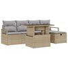 vidaXL Ensemble de canap&eacute; de jardin 6 pc Beige polyrotin