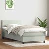 vidaXL Sommier &agrave; lattes de lit et matelas gris clair 80x220 cm velours