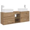 vidaXL Ensemble d'armoire de salle de bain 3 pc Ch&ecirc;ne artisanal