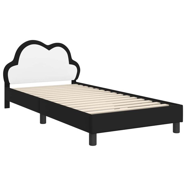 vidaXL Cadre de lit avec t&ecirc;te de lit Noir 90 x 200 cm PU