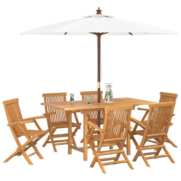 vidaXL Ensemble de salle &agrave; manger pour jardin 7 pcs Marron