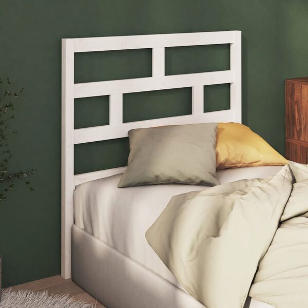 vidaXL T&ecirc;te de lit Blanc 81x4x100 cm Bois massif de pin