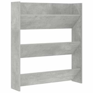 vidaXL Armoire &agrave; chaussures murale Gris b&eacute;ton 80x18x90 cm Agglom&eacute;r&eacute;