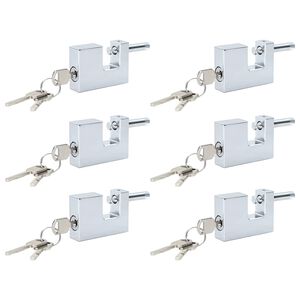 vidaXL Verrou 6 pcs Argent&eacute; 7 x 1,9 x 5 cm Fer