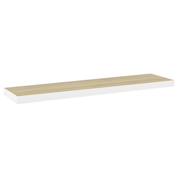 vidaXL &Eacute;tag&egrave;re flottante murale Ch&ecirc;ne et blanc 90x23,5x3,8 cm MDF