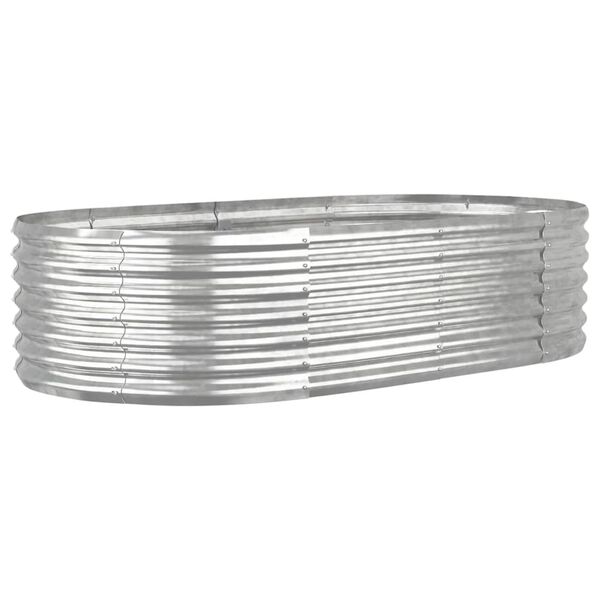 vidaXL Lit sur&eacute;lev&eacute; de jardin Acier galvanis&eacute; Argent&eacute;