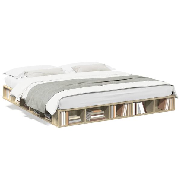 vidaXL Cadre de lit sans matelas ch&ecirc;ne sonoma 180x200 cm