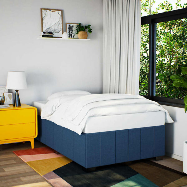vidaXL Cadre de lit sans matelas bleu 120x190 cm tissu