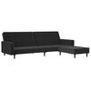 vidaXL Canap&eacute;-lit &agrave; 2 places avec repose-pied Noir Velours