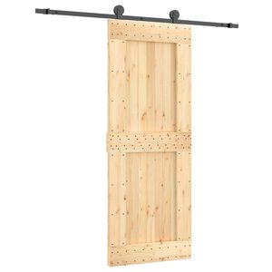 vidaXL Porte coulissante 80 x 210 cm Bois de pin massif (non trait&eacute;)