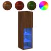 vidaXL Meuble TV avec lumi&egrave;res LED ch&ecirc;ne marron 30,5x30x102 cm