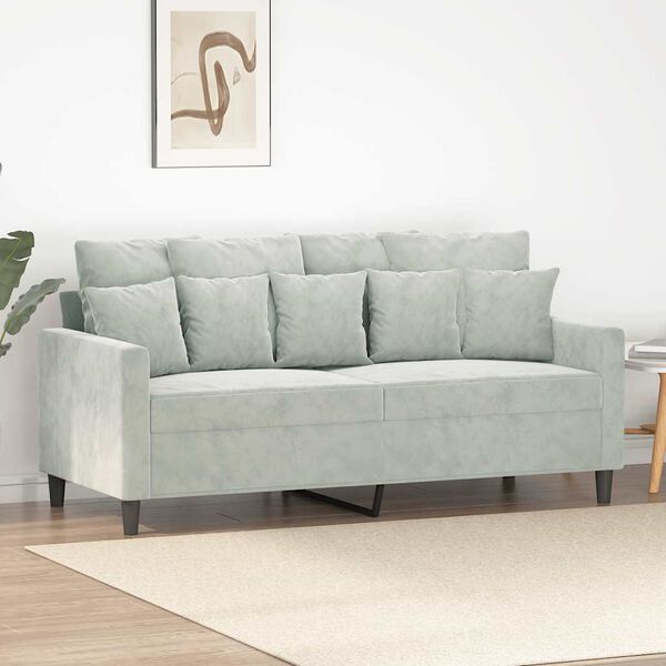 vidaXL Canap&eacute; &agrave; 2 places Gris clair 140 cm Velours