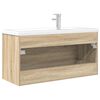 vidaXL Ensemble de meubles de salle de bain 2 pcs ch&ecirc;ne sonoma