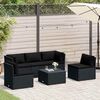 vidaXL Salon de jardin 4 pcs avec coussins R&eacute;sine tress&eacute;e Noir