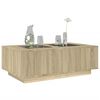 vidaXL Table basse avec LED infini ch&ecirc;ne sonoma 116x69x40 cm