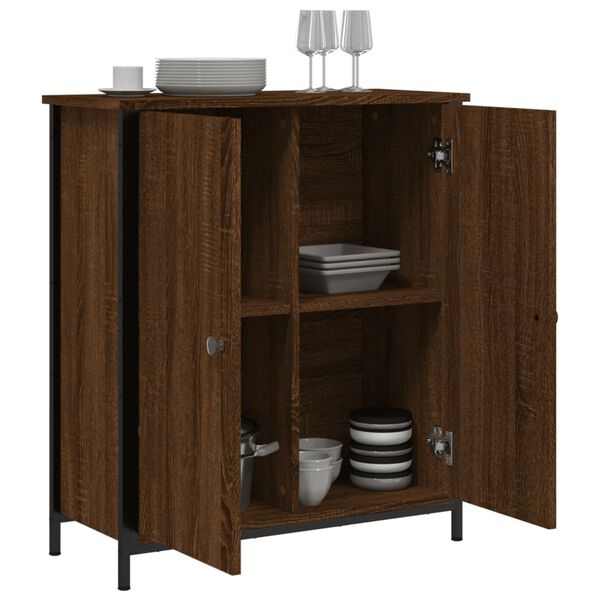 vidaXL Buffet ch&ecirc;ne marron 70x30x80 cm bois d'ing&eacute;nierie