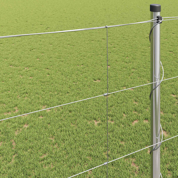vidaXL Cl&ocirc;ture de prairie Argent&eacute; 50 x 1,4 m Acier galvanis&eacute;