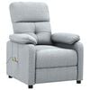vidaXL Fauteuil de massage Gris clair Tissu