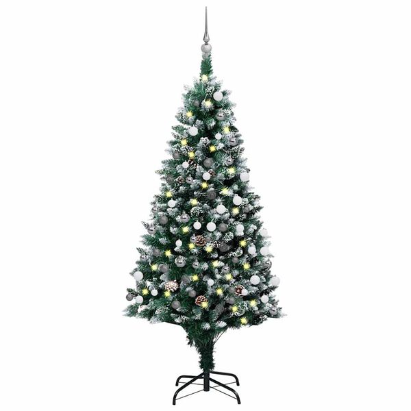 vidaXL Arbre de No&euml;l artificiel avec LED/boules pommes de pin 150cm