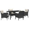 vidaXL Ensemble de salle &agrave; manger pour jardin 5 pc Noir polyrotin