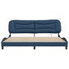 vidaXL Cadre de lit avec LED sans matelas Hvar bleu 200x200 cm tissu