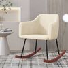vidaXL Chaise &agrave; bascule Cr&egrave;me Velours