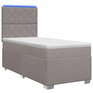 vidaXL Lit boxspring avec matelas Taupe 80 x 200 cm Tissu