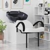 vidaXL Fauteuil de shampooing Blanc et Noir 63 x 141 x 92 cm PVC
